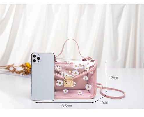 Μικρή Daisy PVC καλοκαιρινό Κορεάτικα Διαφανή Μοντέλα Jelly κινητό τηλέφωνο Προσαρμοσμένη τσάντα Tote