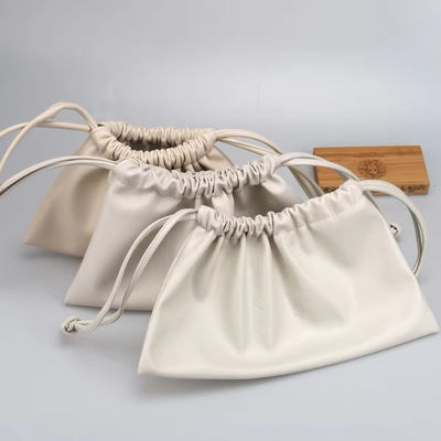 Προσαρμοσμένο χρώμα Luxury Lady PU Leather Drawstring Cosmetic Pouch με προσαρμοσμένο λογότυπο