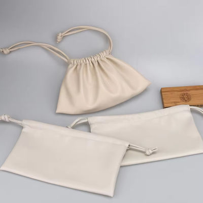 Προσαρμοσμένο χρώμα Luxury Lady PU Leather Drawstring Cosmetic Pouch με προσαρμοσμένο λογότυπο