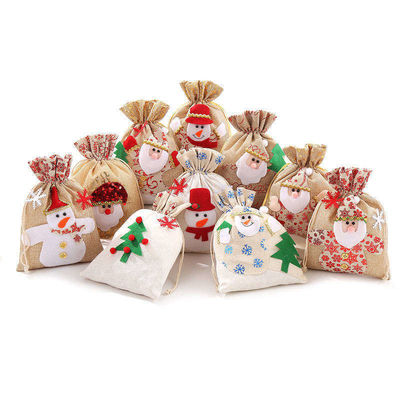 OEM/ODM Αποδεκτό Canvas Santa Cookie Bag για τα Χριστούγεννα