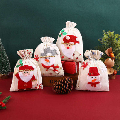 OEM/ODM Αποδεκτό Canvas Santa Cookie Bag για τα Χριστούγεννα