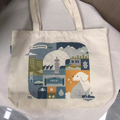 Τελευταίο μοντέρνο στυλ Custom Printed Logo Design Βαμβακερή τσάντα με φερμουάρ και καμβά