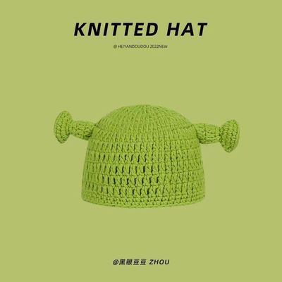 Πάρτυ για ενήλικες Unisex Balaclava Monster Shrek Wool Winter Knitted Green Funny Beanie Skullies Καπέλο για χειροποίητα