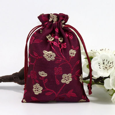 Προσαρμοσμένο χρώμα Κινέζικο στυλ Brocade Drawstring τσάντα για Προσαρμοσμένο λογότυπο κοσμήματα τσάντα
