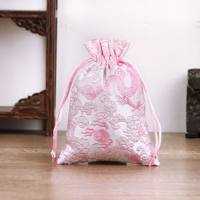 Προσαρμοσμένο χρώμα Κινέζικο στυλ Brocade Drawstring τσάντα για Προσαρμοσμένο λογότυπο κοσμήματα τσάντα