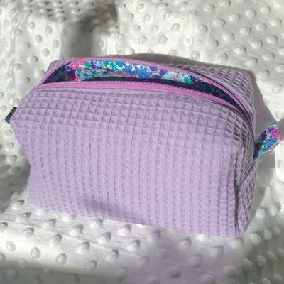 2024 Custom Beauty Floral Makeup Cosmetic Bag με Waffle Design και κλείσιμο με φερμουάρ