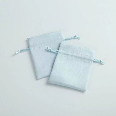 Αποδεκτή OEM/ODM Custom Light Blue Velvet Drawstring Bag για οργάνωση κοσμημάτων