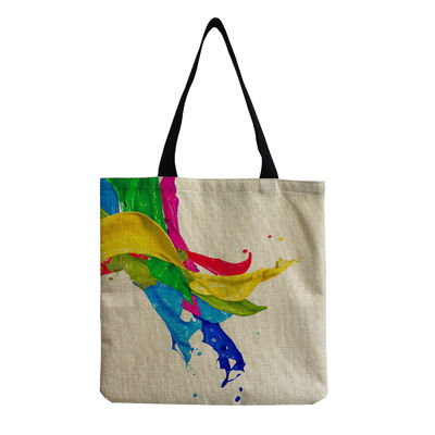Μεσαίου μεγέθους Beach Tote Bag Βαμβακερό Canvas Λινάρισμα επαναχρησιμοποιήσιμη τσάντα για γυναίκες Προσαρμοσμένο λογότυπο