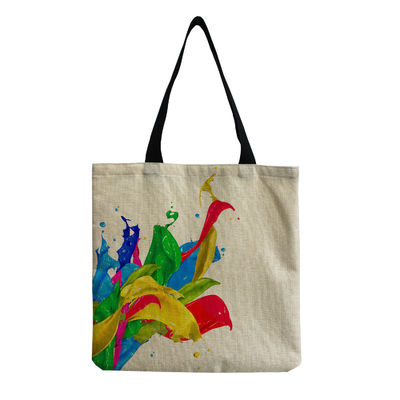 Μεσαίου μεγέθους Beach Tote Bag Βαμβακερό Canvas Λινάρισμα επαναχρησιμοποιήσιμη τσάντα για γυναίκες Προσαρμοσμένο λογότυπο