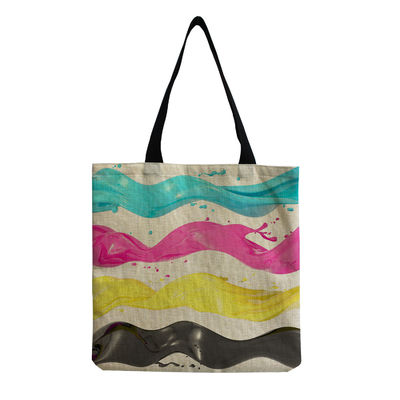 Μεσαίου μεγέθους Beach Tote Bag Βαμβακερό Canvas Λινάρισμα επαναχρησιμοποιήσιμη τσάντα για γυναίκες Προσαρμοσμένο λογότυπο