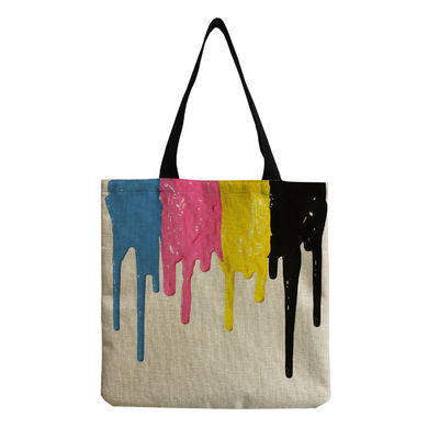 Μεσαίου μεγέθους Beach Tote Bag Βαμβακερό Canvas Λινάρισμα επαναχρησιμοποιήσιμη τσάντα για γυναίκες Προσαρμοσμένο λογότυπο