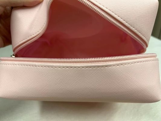 Εκτύπωση Τύπου PU Αδιάβροχο Ziplock Cosmetic Bag Μακιγιάζ Πορτοφόλι σε Custom Pink Candy Color