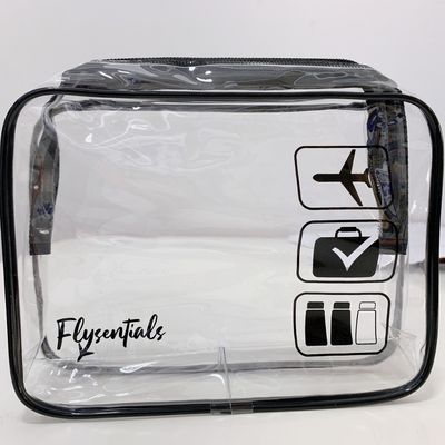 Τελευταία μοντέρνα διαφανή PVC πλαστική Ziplock καλλυντική τσάντα με προσαρμοσμένο λογότυπο αποδεκτό