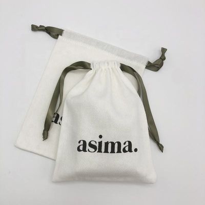 Περιβαλλοντικά φιλική τσάντα Twill Cotton Drawstring για εξατομικευμένη χρωματική συσκευασία δώρων κοσμημάτων