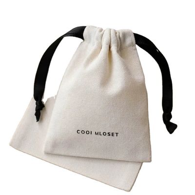 Περιβαλλοντικά φιλική τσάντα Twill Cotton Drawstring για εξατομικευμένη χρωματική συσκευασία δώρων κοσμημάτων