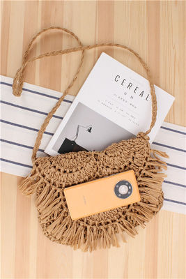 Χειροποίητη Tassel Beach Bag Raffia Rattan Crossbody για τις καλοκαιρινές ταξιδιωτικές διακοπές των γυναικών