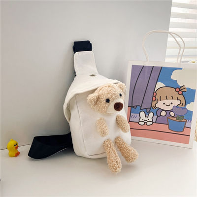 Μίνι Canvas Bag 2024 Cross-body Cute Bear Chest Bag για αγόρια και κορίτσια προσαρμοσμένο χρώμα