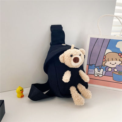 Μίνι Canvas Bag 2024 Cross-body Cute Bear Chest Bag για αγόρια και κορίτσια προσαρμοσμένο χρώμα