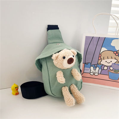 Μίνι Canvas Bag 2024 Cross-body Cute Bear Chest Bag για αγόρια και κορίτσια προσαρμοσμένο χρώμα