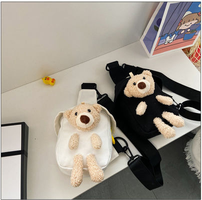 Μίνι Canvas Bag 2024 Cross-body Cute Bear Chest Bag για αγόρια και κορίτσια προσαρμοσμένο χρώμα