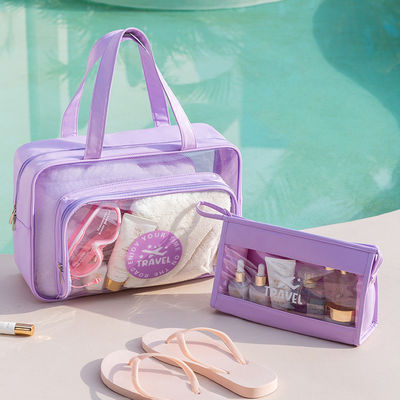 Τελευταίο μοντέρνο Custom Logo Αποδεκτό PVC Cosmetic Zipper Bag για Ταξιδιωτικά Καθαριστήριο