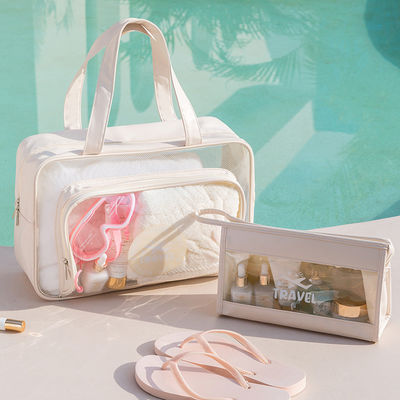 Τελευταίο μοντέρνο Custom Logo Αποδεκτό PVC Cosmetic Zipper Bag για Ταξιδιωτικά Καθαριστήριο