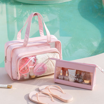 Τελευταίο μοντέρνο Custom Logo Αποδεκτό PVC Cosmetic Zipper Bag για Ταξιδιωτικά Καθαριστήριο