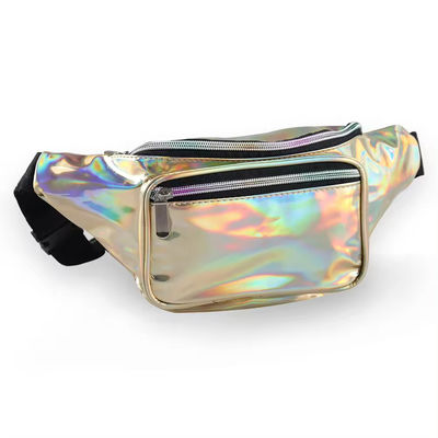 Ολογραφικό Fanny Pack Unisex με ρυθμιζόμενη ζώνη για ταξιδιωτικό πάρτι του φεστιβάλ Rave
