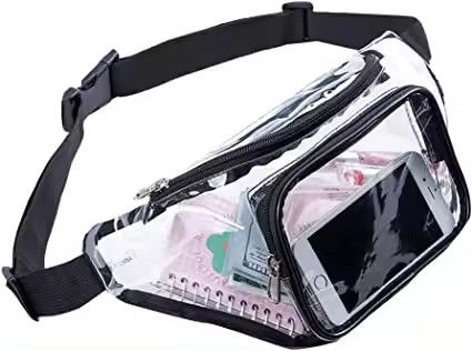 Προσαρμοσμένο εξωτερικό υδατοασφαλές PVC Clear Fanny Pack OEM / ODM Ιδανικό για άνδρες και γυναίκες σε κίνηση