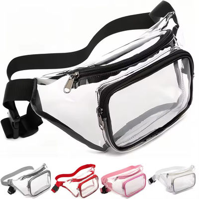 Προσαρμοσμένο εξωτερικό υδατοασφαλές PVC Clear Fanny Pack OEM / ODM Ιδανικό για άνδρες και γυναίκες σε κίνηση