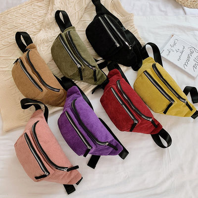Μονάδα Unisex Corduroy Waist Bag για τρέξιμο και γυμναστήριο με προσαρμοσμένο λογότυπο