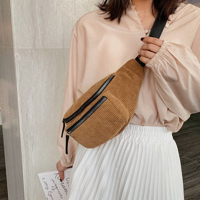 Μονάδα Unisex Corduroy Waist Bag για τρέξιμο και γυμναστήριο με προσαρμοσμένο λογότυπο