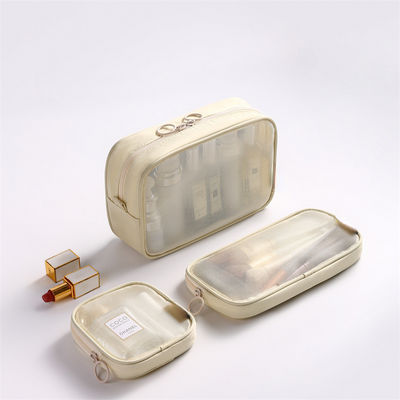 Σκληρό μοτίβο τύπου Nylon Mesh Toiletry Makeup Cosmetic Bag Set με Custom Letters Logo