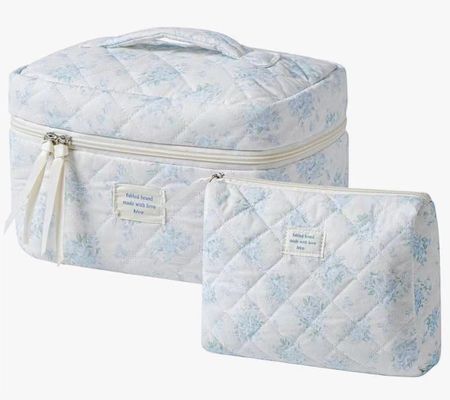 Ελαφρύς βάρος μπλε τσάντα μακιγιάζ Gingham Νέο μοντέρνο στυλ για τις ανάγκες ταξιδιού των γυναικών