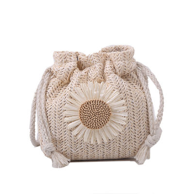 Γυναικεία τσάντα παραλίας Unisex Straw Crossbody Shoulder Handbag Summer Woven Bucket Bag
