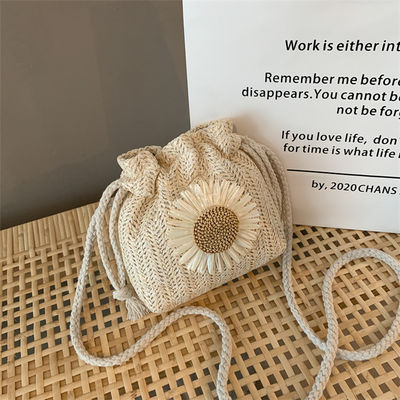 Γυναικεία τσάντα παραλίας Unisex Straw Crossbody Shoulder Handbag Summer Woven Bucket Bag