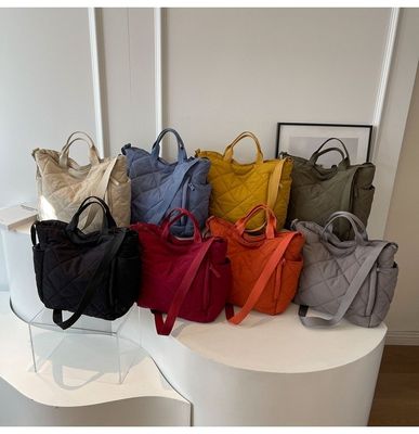 Ελαφρύς βάρος νάιλον Custom Logo Γυναίκες Puffy τσάντα Quilted Tote τσάντα Μονή τσάντα ώμου