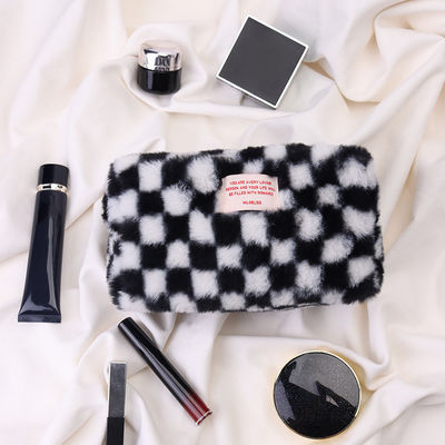 Μεγάλη χωρητικότητα Gingham Μακιγιάζ τσάντα με προσαρμοσμένο χρώμα και πετσέτα κεντήματα λογότυπο