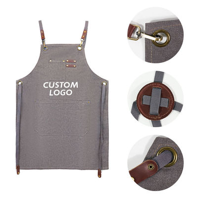 Προσαρμοσμένο λογότυπο Cross Back βαμβακερή ποδιά για μαγείρισσα σε χονδρική παραγγελία προμήθειας αγοράς