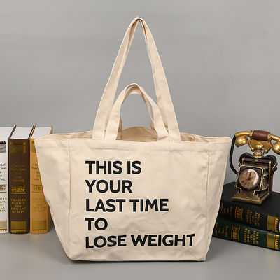 Μεγάλη χωρητικότητα Canvas Shopping Crossbody τσάντα με μοτίβο κινούμενα σχέδια και κλείσιμο φερμουάρ