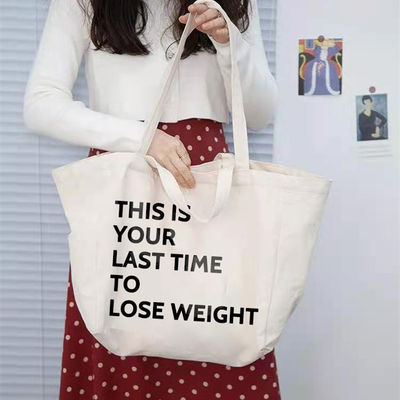 Μεγάλη χωρητικότητα Canvas Shopping Crossbody τσάντα με μοτίβο κινούμενα σχέδια και κλείσιμο φερμουάρ