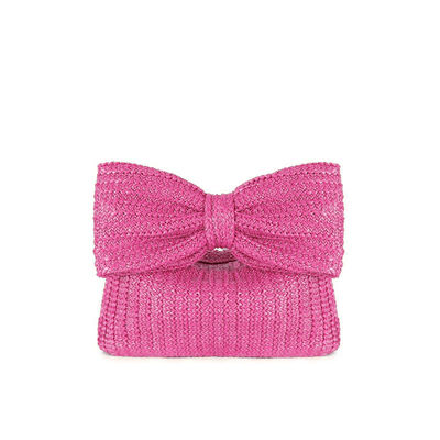 Τσάντα αγορών προσαρμοσμένη για γυναίκες Bow Straw Woven Beach Raffia Clutch τσάντα casual Tote