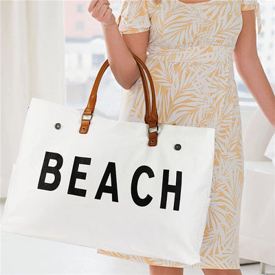 Προσαρμοσμένη Canvas Tote Bag 2023 Σχεδιασμός Μεγάλη τσάντα παραλίας για γυναίκες Αδιάβροχη και ανθεκτική στην άμμο