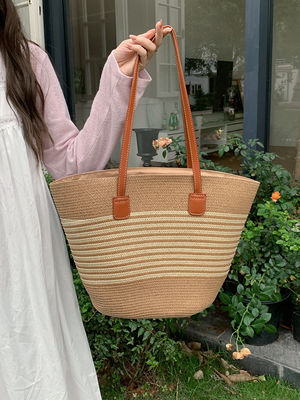 Νέα μόδα Μεξικό Γαλλικό καλάθι άχυρο Weave beach bags 2024 Tote bag για γυναίκες
