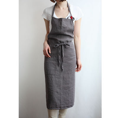 Τελευταία μοντέρνα Unisex Custom Cotton Λινό Cross Back Ρυθμίσιμη Μπιμπ Πρόποση με τσέπες