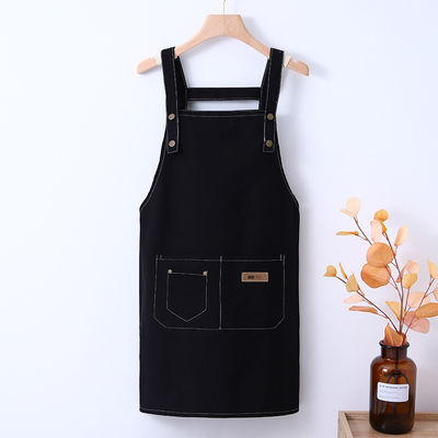 Μεταλλική εκτύπωση Custom Logo Ρυθμίσιμη Bib Canvas Chef Apron για γυναίκες Μαγείρεμα