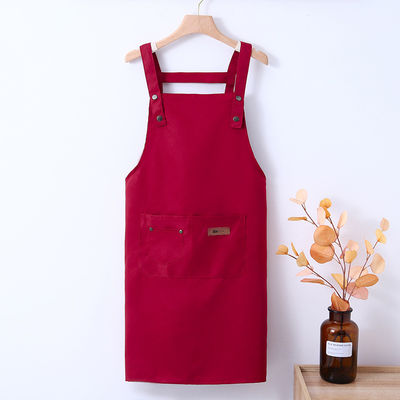 Μεταλλική εκτύπωση Custom Logo Ρυθμίσιμη Bib Canvas Chef Apron για γυναίκες Μαγείρεμα