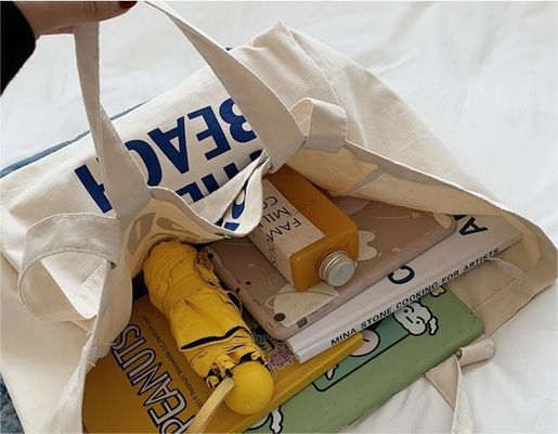 Ανοιχτό κλείσιμο παχύτερο ανακυκλώσιμο απλό βαμβάκι καμβά ψώνια τσάντα Tote με Custom τυπωμένο λογότυπο