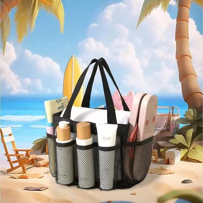 Καλοκαιρινό Essential Mesh Beach Tote Bag με πολλαπλές τσέπες και προσαρμοσμένο χρώμα