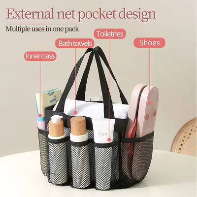 Καλοκαιρινό Essential Mesh Beach Tote Bag με πολλαπλές τσέπες και προσαρμοσμένο χρώμα